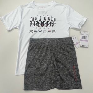 NWT - Spyder matching set - boys size 6- white & grey